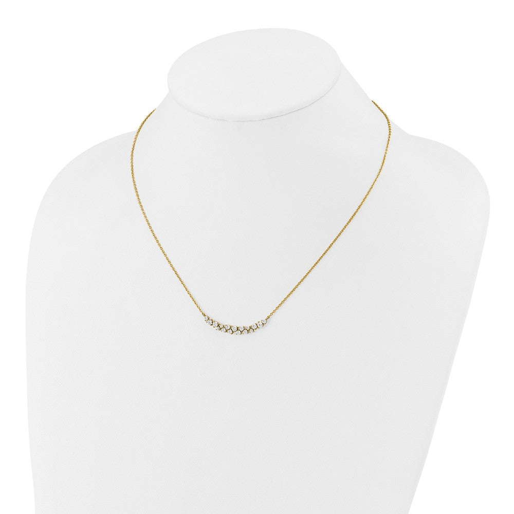 14k 7/8 carat Lab Grown Diamond VS/SI+ G+ Complete 18 inch Fashion Bar Necklace