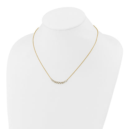 14k 7/8 carat Lab Grown Diamond VS/SI+ G+ Complete 18 inch Fashion Bar Necklace
