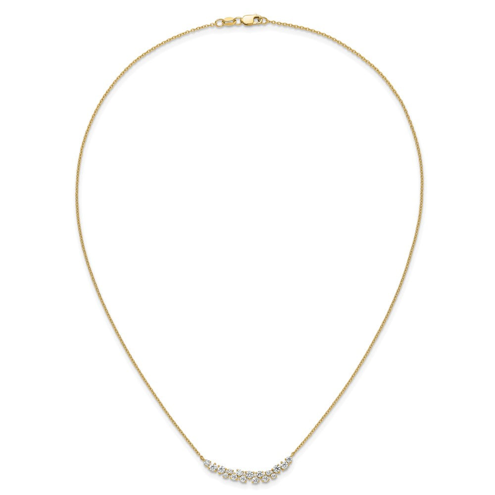 14k 7/8 carat Lab Grown Diamond VS/SI+ G+ Complete 18 inch Fashion Bar Necklace