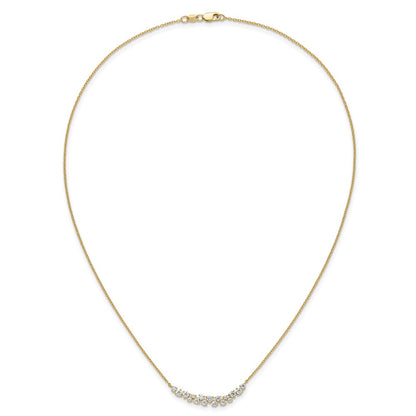14k 7/8 carat Lab Grown Diamond VS/SI+ G+ Complete 18 inch Fashion Bar Necklace