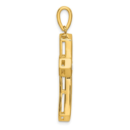 True Origin 14K Yellow Gold 1 carat Lab Grown Diamond VS+ F+ Complete Cross Pendant