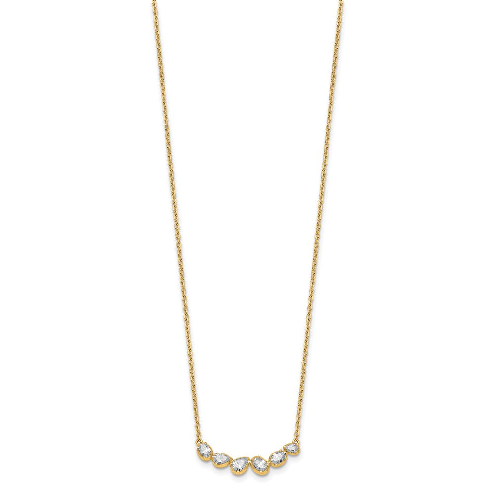 True Origin 14K Yellow Gold 3/8 carat Lab Grown Diamond VS+ F+ 18 in Complete Fashion Bar Necklace