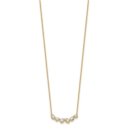 True Origin 14K Yellow Gold 3/4 carat Lab Grown Diamond VS+ F+ 18 in Complete Fashion Bar Necklace