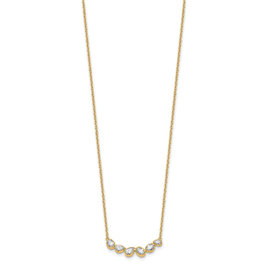 True Origin 14K Yellow Gold 3/4 carat Lab Grown Diamond VS+ F+ 18 in Complete Fashion Bar Necklace