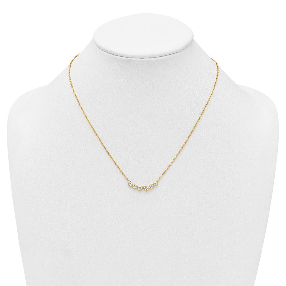 True Origin 14K Yellow Gold 3/8 carat Lab Grown Diamond VS+ F+ 18 in Complete Fashion Bar Necklace