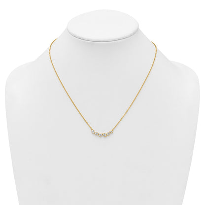 True Origin 14K Yellow Gold 3/4 carat Lab Grown Diamond VS+ F+ 18 in Complete Fashion Bar Necklace
