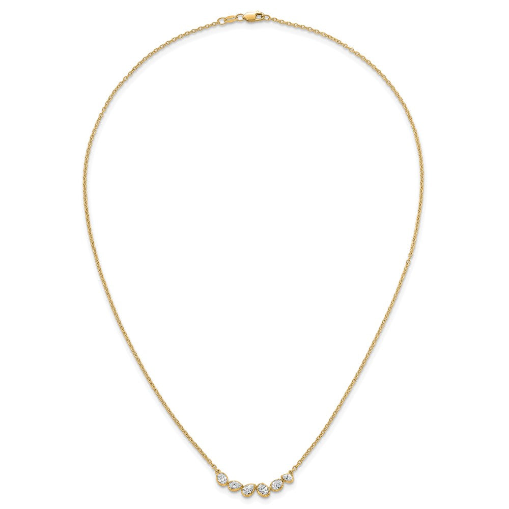 True Origin 14K Yellow Gold 3/8 carat Lab Grown Diamond VS+ F+ 18 in Complete Fashion Bar Necklace