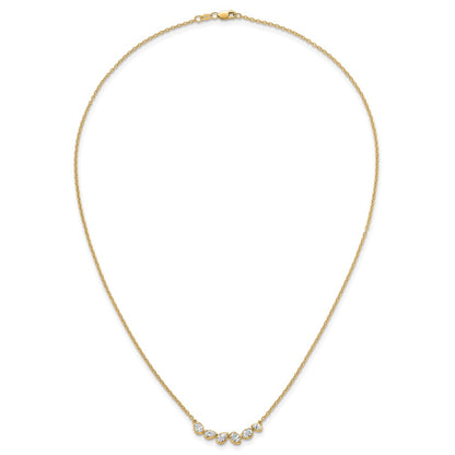 True Origin 14K Yellow Gold 3/4 carat Lab Grown Diamond VS+ F+ 18 in Complete Fashion Bar Necklace