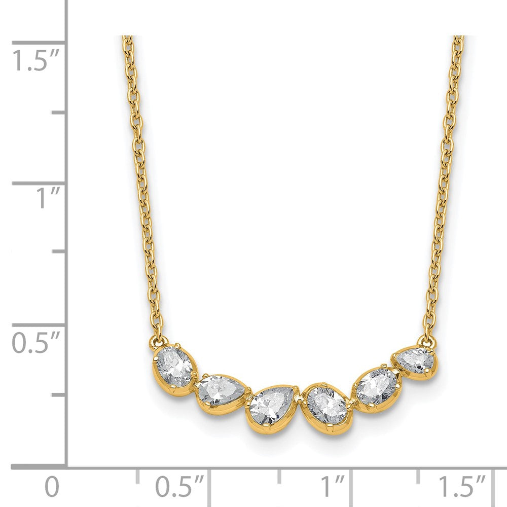 True Origin 14K Yellow Gold 3/8 carat Lab Grown Diamond VS+ F+ 18 in Complete Fashion Bar Necklace