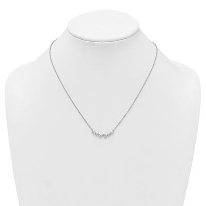 True Origin 14K White Gold 3/8 carat Lab Grown Diamond VS+ F+ 18 in Complete Fashion Bar Necklace