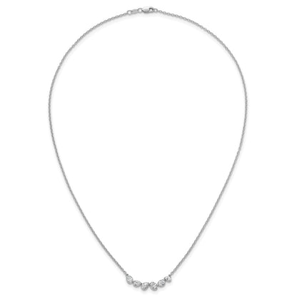 True Origin 14K White Gold 3/8 carat Lab Grown Diamond VS+ F+ 18 in Complete Fashion Bar Necklace