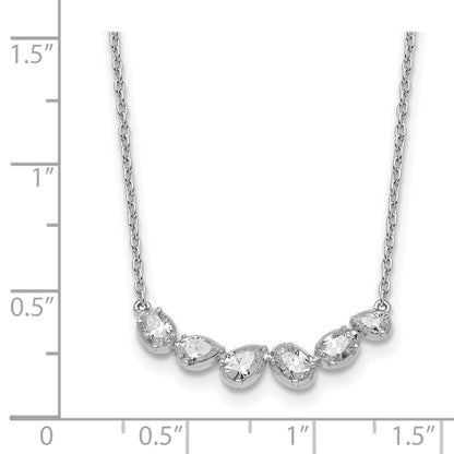 True Origin 14K White Gold 3/8 carat Lab Grown Diamond VS+ F+ 18 in Complete Fashion Bar Necklace