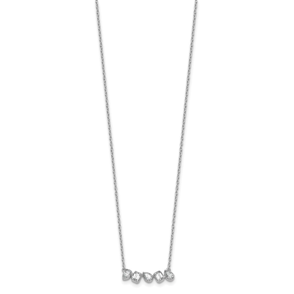 True Origin 14K White Gold 5/8 carat Lab Grown Diamond VS+ F+ 18 in Complete Fashion Bar Necklace