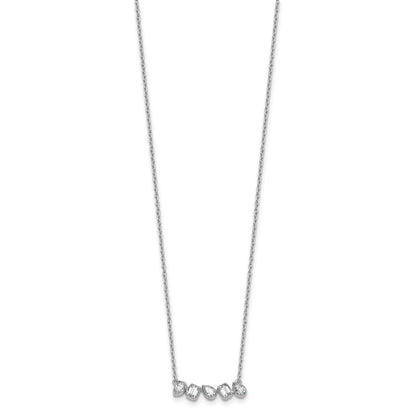 True Origin 14K White Gold 5/8 carat Lab Grown Diamond VS+ F+ 18 in Complete Fashion Bar Necklace