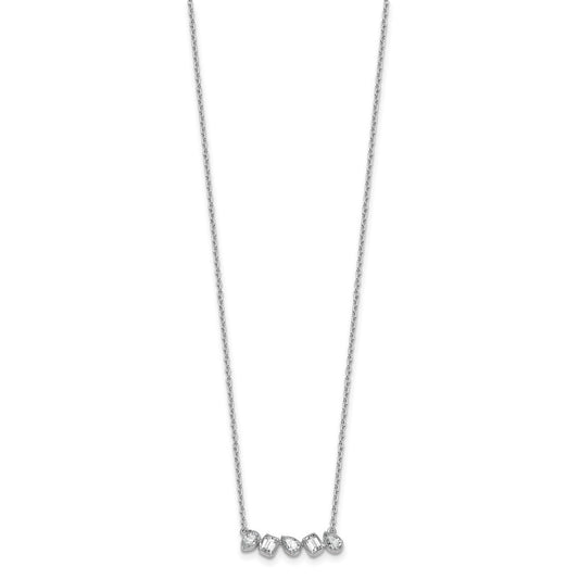 True Origin 14K White Gold 5/8 carat Lab Grown Diamond VS+ F+ 18 in Complete Fashion Bar Necklace