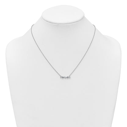 True Origin 14K White Gold 5/8 carat Lab Grown Diamond VS+ F+ 18 in Complete Fashion Bar Necklace