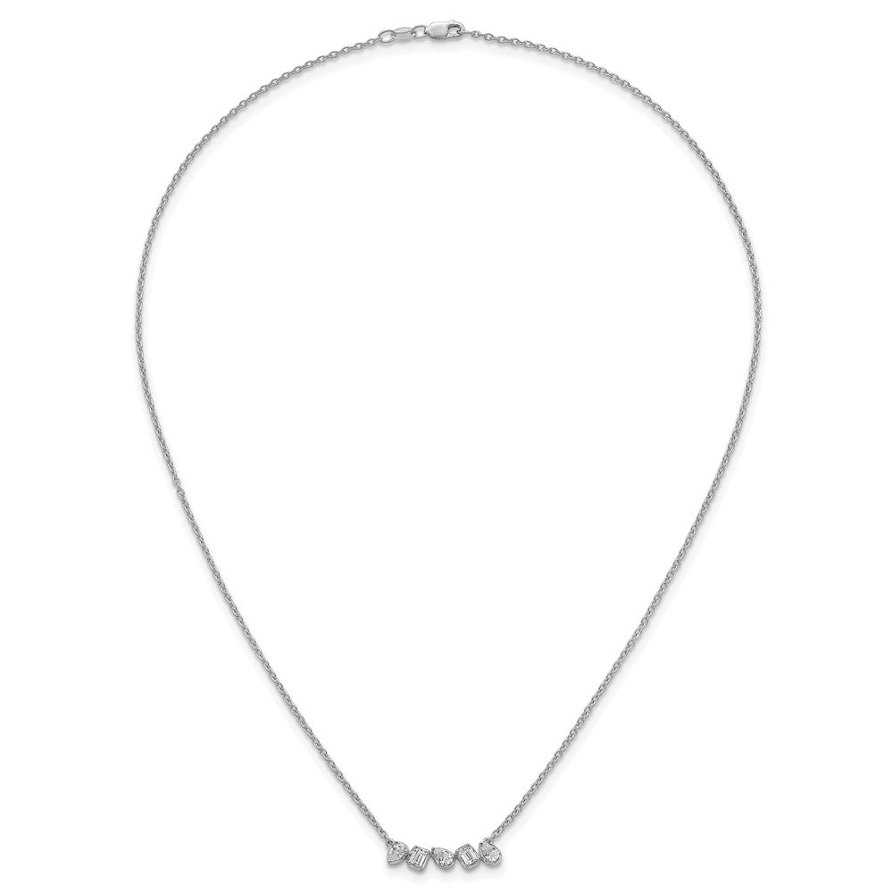 True Origin 14K White Gold 5/8 carat Lab Grown Diamond VS+ F+ 18 in Complete Fashion Bar Necklace