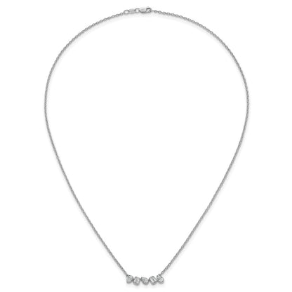 True Origin 14K White Gold 5/8 carat Lab Grown Diamond VS+ F+ 18 in Complete Fashion Bar Necklace