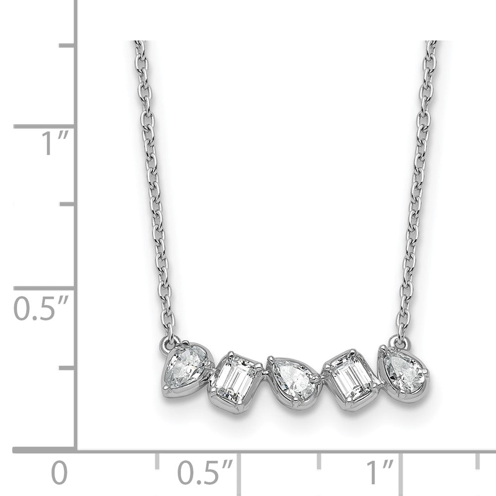 True Origin 14K White Gold 5/8 carat Lab Grown Diamond VS+ F+ 18 in Complete Fashion Bar Necklace