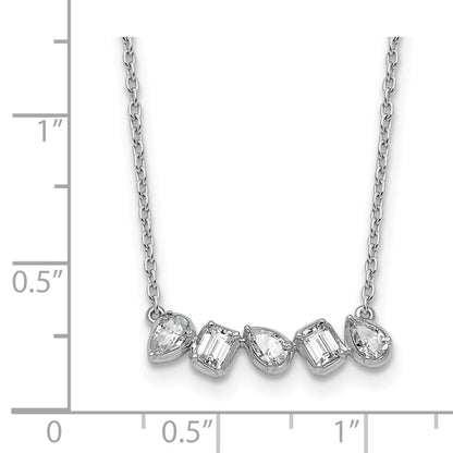 True Origin 14K White Gold 5/8 carat Lab Grown Diamond VS+ F+ 18 in Complete Fashion Bar Necklace