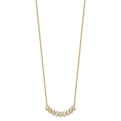 True Origin 14K Yellow Gold 1 carat Lab Grown Diamond VS+ F+ 18 in Complete Fashion Bar Necklace