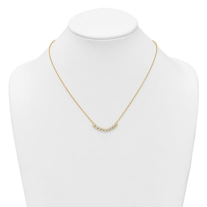 True Origin 14K Yellow Gold 1 carat Lab Grown Diamond VS+ F+ 18 in Complete Fashion Bar Necklace
