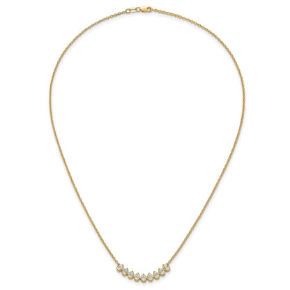 True Origin 14K Yellow Gold 1 carat Lab Grown Diamond VS+ F+ 18 in Complete Fashion Bar Necklace