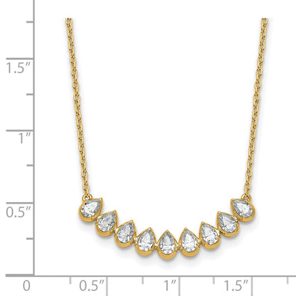 True Origin 14K Yellow Gold 1 carat Lab Grown Diamond VS+ F+ 18 in Complete Fashion Bar Necklace
