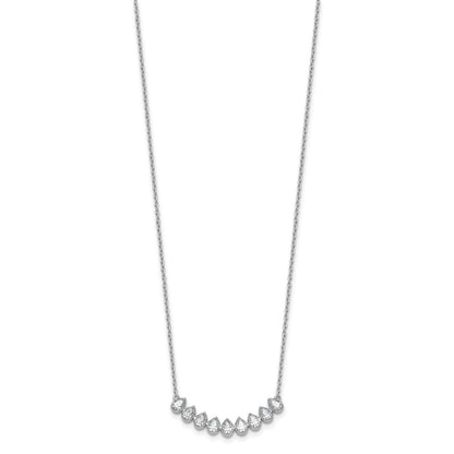 True Origin 14K White Gold 1 carat Lab Grown Diamond VS+ F+ 18 in Complete Fashion Bar Necklace