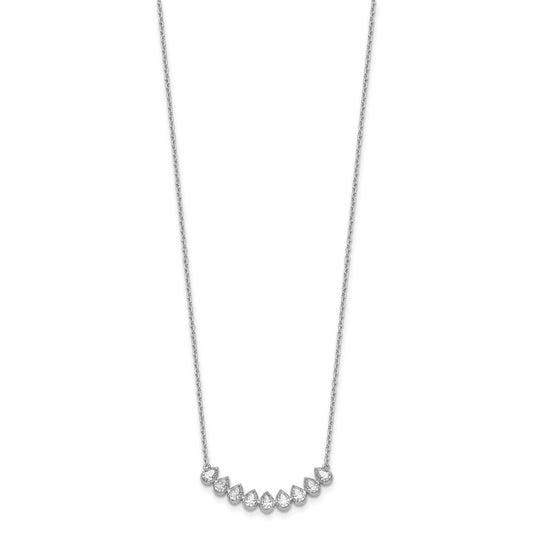 True Origin 14K White Gold 1 carat Lab Grown Diamond VS+ F+ 18 in Complete Fashion Bar Necklace