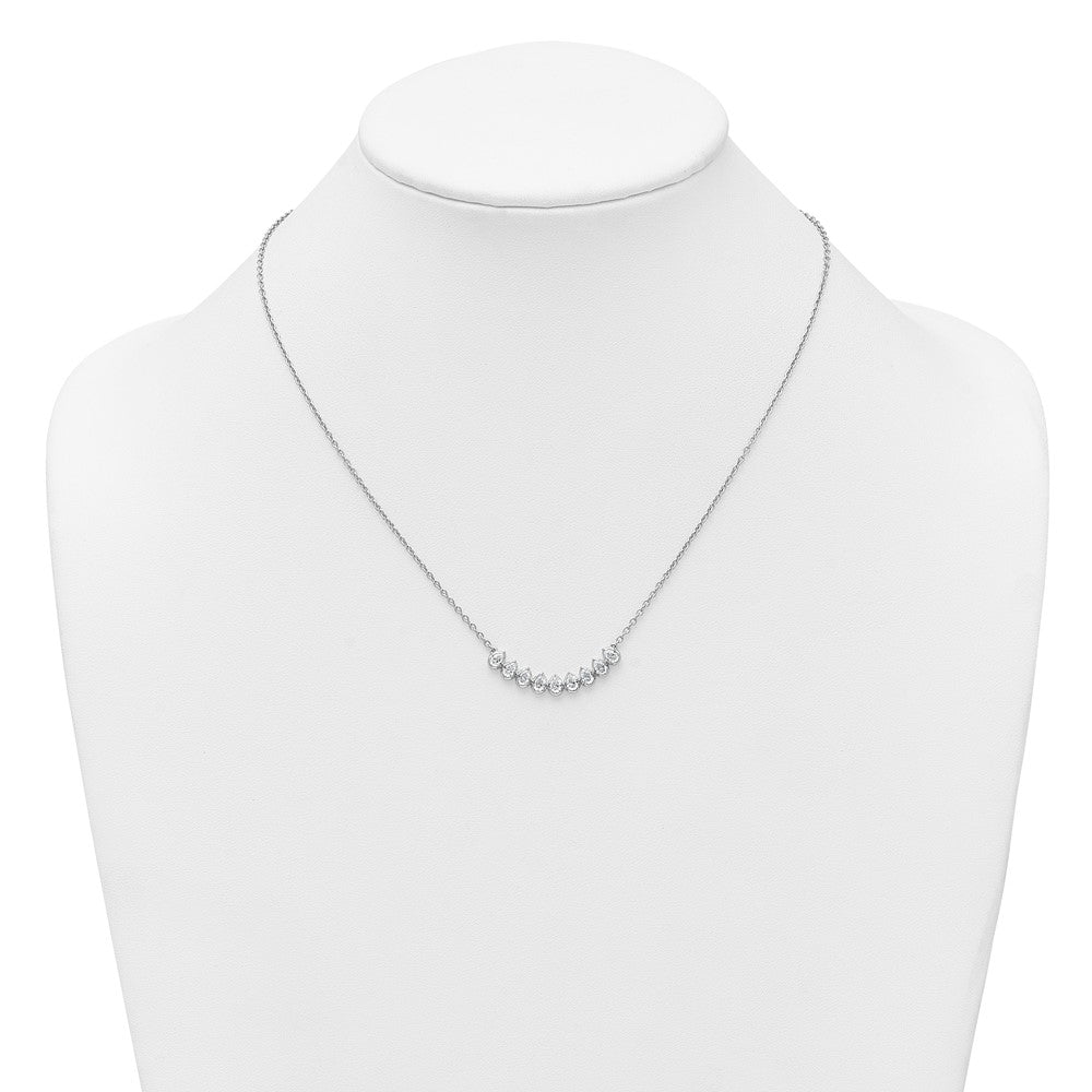 True Origin 14K White Gold 1 carat Lab Grown Diamond VS+ F+ 18 in Complete Fashion Bar Necklace