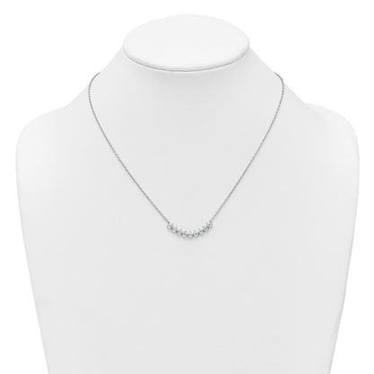 True Origin 14K White Gold 1 carat Lab Grown Diamond VS+ F+ 18 in Complete Fashion Bar Necklace