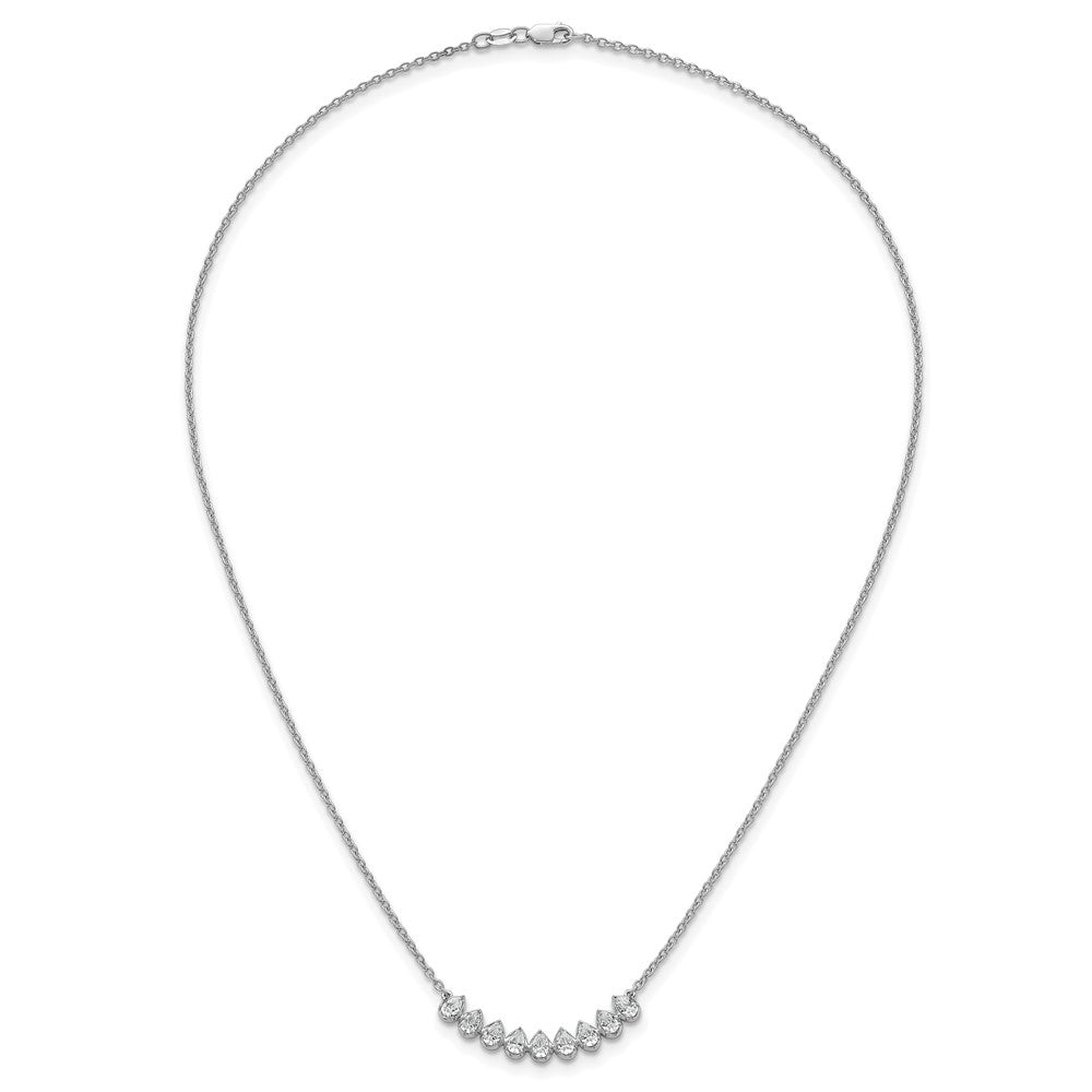 True Origin 14K White Gold 1 carat Lab Grown Diamond VS+ F+ 18 in Complete Fashion Bar Necklace
