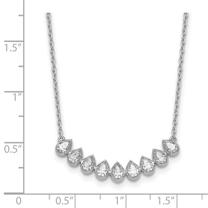 True Origin 14K White Gold 1 carat Lab Grown Diamond VS+ F+ 18 in Complete Fashion Bar Necklace
