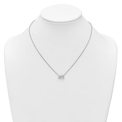 True Origin 14K White Gold 1 1/2 carat Lab Grown Diamond VS+ F+ 18 in Complete Two Stone Necklace