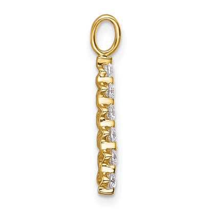 True Origin 14K Yellow Gold 3/8 carat Lab Grown Diamond VS+ F+ Complete Alphabet A Pendant