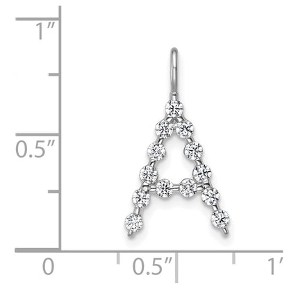 True Origin 14K White Gold 3/8 carat Lab Grown Diamond VS+ F+ Complete Alphabet A Pendant