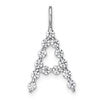 True Origin 14K White Gold 3/8 carat Lab Grown Diamond VS+ F+ Complete Alphabet A Pendant