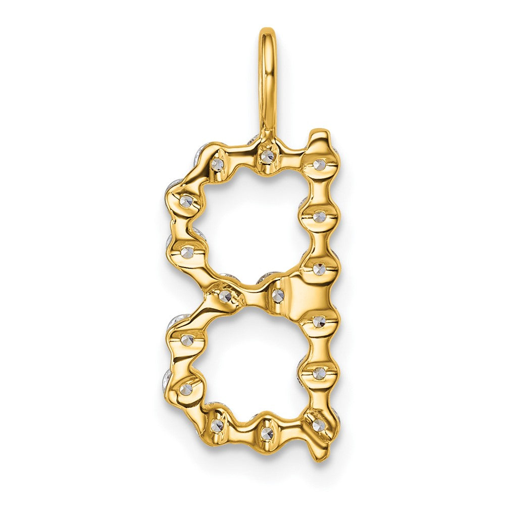 True Origin 14K Yellow Gold 1/2 carat Lab Grown Diamond VS+ F+ Complete Alphabet B Pendant
