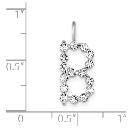 True Origin 14K White Gold 1/2 carat Lab Grown Diamond VS+ F+ Complete Alphabet B Pendant