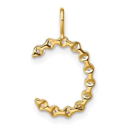 True Origin 14K Yellow Gold 3/8 carat Lab Grown Diamond VS+ F+ Complete Alphabet C Pendant