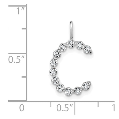 True Origin 14K White Gold 3/8 carat Lab Grown Diamond VS+ F+ Complete Alphabet C Pendant