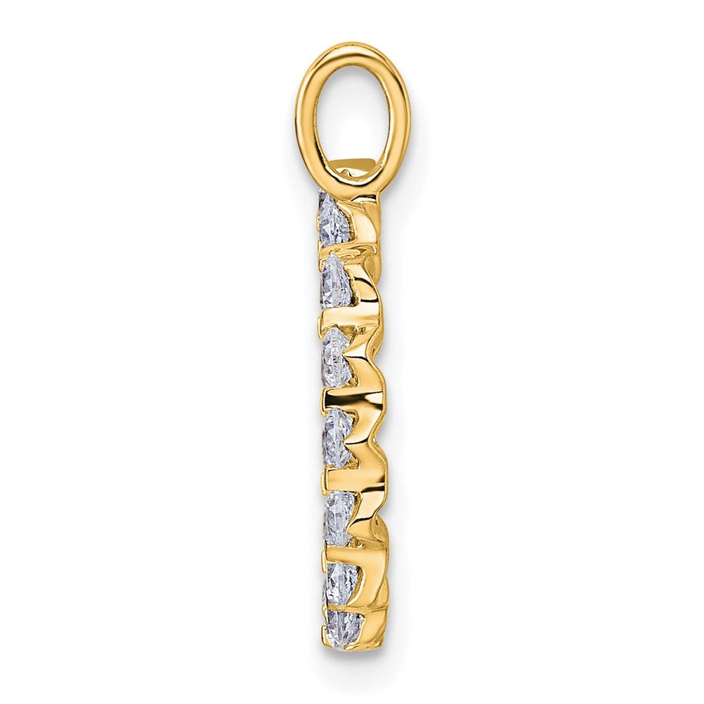 True Origin 14K Yellow Gold 1/2 carat Lab Grown Diamond VS+ F+ Complete Alphabet D Pendant