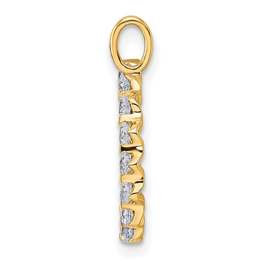 True Origin 14K Yellow Gold 1/2 carat Lab Grown Diamond VS+ F+ Complete Alphabet D Pendant