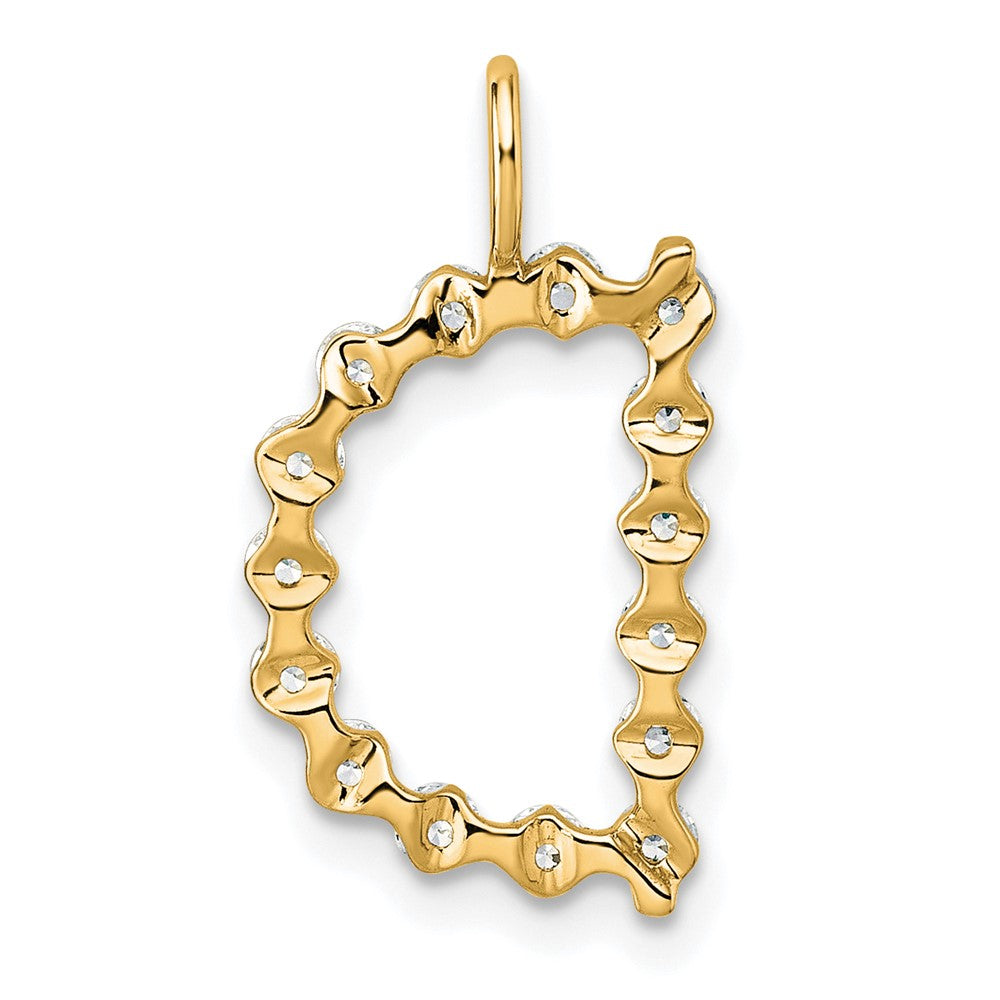 True Origin 14K Yellow Gold 1/2 carat Lab Grown Diamond VS+ F+ Complete Alphabet D Pendant