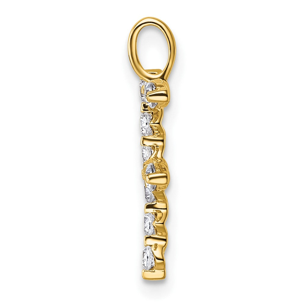 True Origin 14K Yellow Gold 3/8 carat Lab Grown Diamond VS+ F+ Complete Alphabet F Pendant