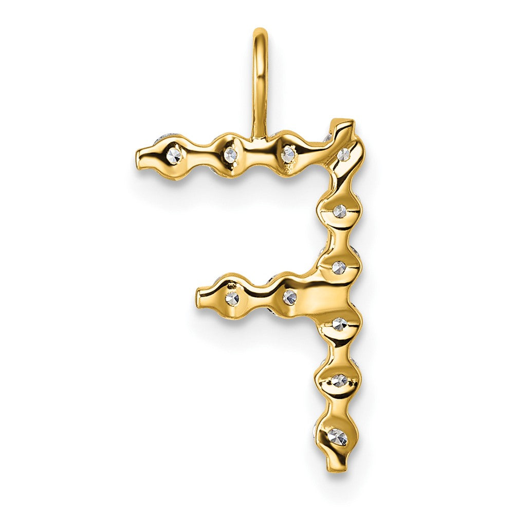 True Origin 14K Yellow Gold 3/8 carat Lab Grown Diamond VS+ F+ Complete Alphabet F Pendant