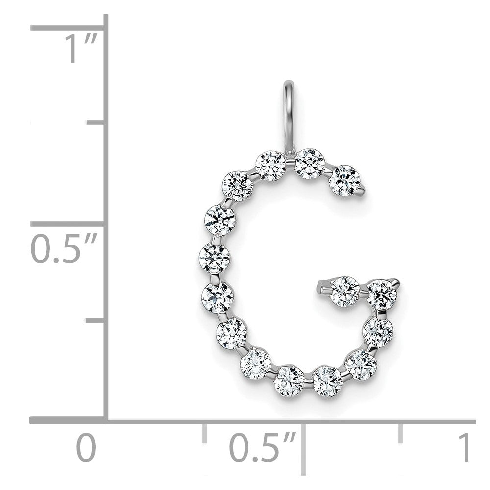 True Origin 14K White Gold 1/2 carat Lab Grown Diamond VS+ F+ Complete Alphabet G Pendant