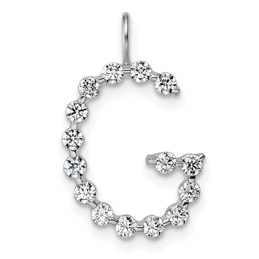 True Origin 14K White Gold 1/2 carat Lab Grown Diamond VS+ F+ Complete Alphabet G Pendant