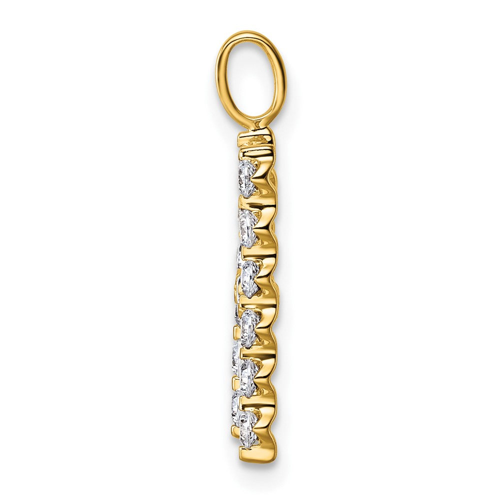 True Origin 14K Yellow Gold 1/2 carat Lab Grown Diamond VS+ F+ Complete Alphabet H Pendant